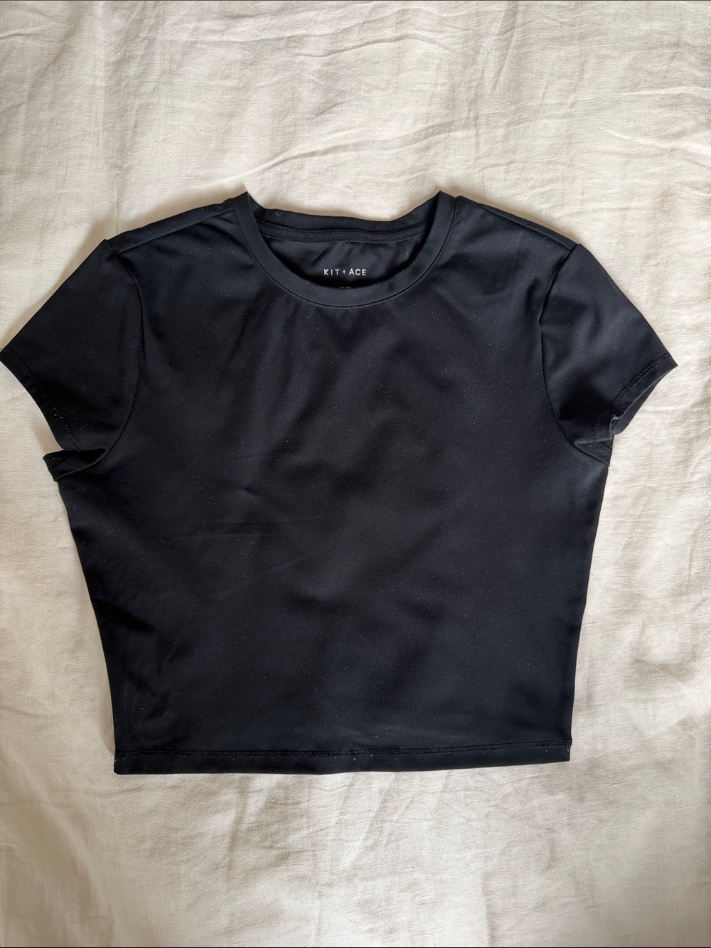 Kit + Ace Black Crewneck Short Sleeve Top